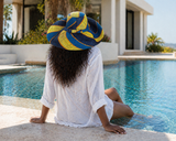 Raffia Curve Brim Hat Large Brim in Gum Drops Madagascan