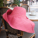 Raffia Curve Brim Hat Large Brim in Cotton Candy Madagascan