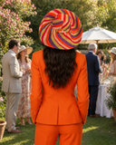 Raffia Curve Brim Hat Large Brim in Fruit Salad Madagascan