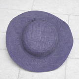 Flat Brim Raffia Sunhat in Cornflower Blue Madagascan