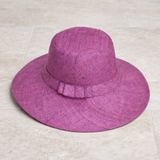 Flat Brim Raffia Sunhat in Amethyst Madagascan