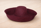 Raffia Curve Brim Hat Large Brim in Dark Raisin Madagascan