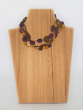 Long Silk Necklace with Ikat Circles 1.8m Cambodian