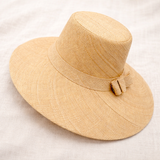Flat Brim Raffia Sunhat in Natural Madagascan