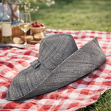 Raffia Curve Brim Hat Large Brim in Anchor Grey Madagascan