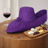 Raffia Curve Brim Hat Large Brim in Purple Madagascan