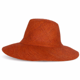 Flat Brim Raffia Sunhat in Dark Rust Madagascan