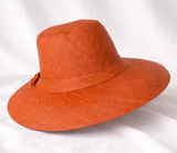 Flat Brim Raffia Sunhat in Rust Madagascan