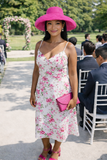 Raffia Curve Brim Hat Standard Brim in Mulberry Madagascan