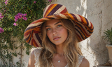 Raffia Curve Brim Hat Large Brim in Butterscotch Madagascan