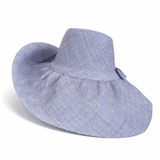 Raffia Curve Brim Hat Large Brim in Ice Blue Madagascan