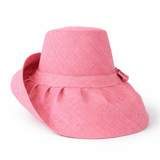 Raffia Curve Brim Hat Standard Brim in Bubblegum Pink Madagascan