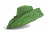Raffia Curve Brim Hat Standard Brim in Clover Green Madagascan