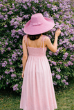 Raffia Curve Brim Hat Large Brim in Lilac Dream Madagascan
