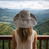 Raffia Curve Brim Hat Standard Brim in Anchor Grey Madagascan