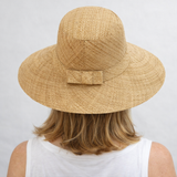 Flat Brim Raffia Sunhat in Sand Madagascan