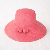 Flat Brim Raffia Sunhat in Bubblegum Pink Madagascan