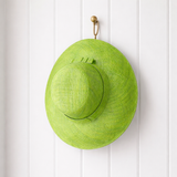 Flat Brim Raffia Sunhat in Apple Green Madagascan