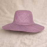 Flat Brim Raffia Sunhat in Lavender Madagascan