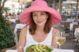 Raffia Curve Brim Hat Standard Brim in Bubblegum Pink Madagascan