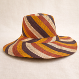 Flat Brim Raffia Sunhat in Butterscotch Madagascan