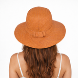 Flat Brim Raffia Sunhat in Fawn Madagascan