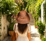 Raffia Curve Brim Hat Standard Brim in Tan Madagascan