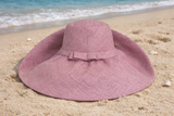 Raffia Curve Brim Hat Large Brim in Languid Lavender Madagascan