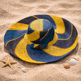 Raffia Curve Brim Hat Large Brim in Gum Drops Madagascan