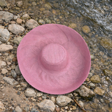 Raffia Curve Brim Hat Large Brim in Opera Mauve Madagascan