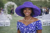 Raffia Curve Brim Hat Standard Brim in Indigo Blue Madagascan