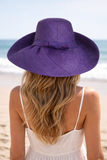 Raffia Curve Brim Hat Standard Brim in Dark Indigo Madagascan