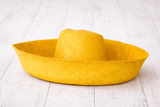 Raffia Curve Brim Hat Large Brim in Corn Yellow Madagascan