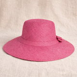 Flat Brim Raffia Sunhat in Rose Pink Madagascan