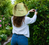 Raffia Curve Brim Hat Standard Brim in Pale Green Madagascan