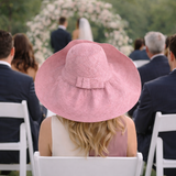 Raffia Curve Brim Hat Large Brim in Thistle Madagascan