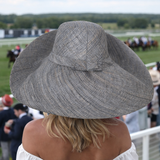 Raffia Curve Brim Hat Large Brim in Anchor Grey Madagascan