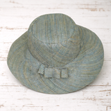 Flat Brim Raffia Sunhat in Powder Blue Madagascan