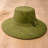 Flat Brim Raffia Sunhat in Avocado Madagascan