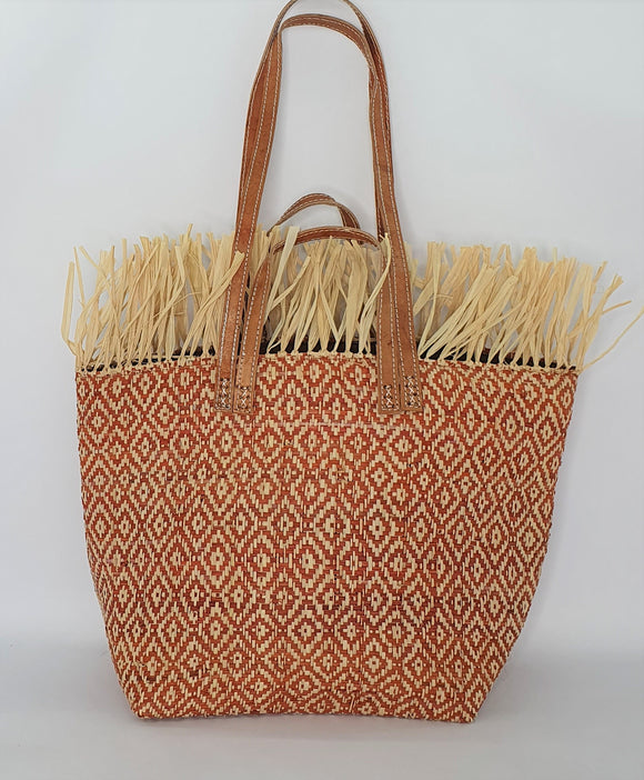 Tote Raffia Bag with Two Handles Raffia Small Madagascan