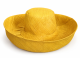 Raffia Curve Brim Hat Standard Brim in Yellow Madagascan