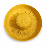Raffia Curve Brim Hat Standard Brim in Yellow Madagascan