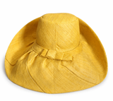 Raffia Curve Brim Hat Standard Brim in Yellow Madagascan