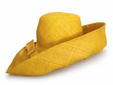 Raffia Curve Brim Hat Standard Brim in Yellow Madagascan
