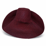 Raffia Curve Brim Hat Large Brim in Dark Raisin Madagascan
