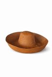 Raffia Curve Brim Hat Large Brim in Tan Madagascan
