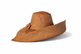 Raffia Curve Brim Hat Large Brim in Tan Madagascan