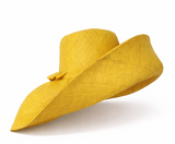 Raffia Curve Brim Hat Large Brim in Lemon Glacier Madagascan