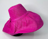 Raffia Curve Brim Hat Large Brim in Mulberry Madagascan