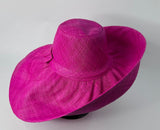 Raffia Curve Brim Hat Large Brim in Mulberry Madagascan